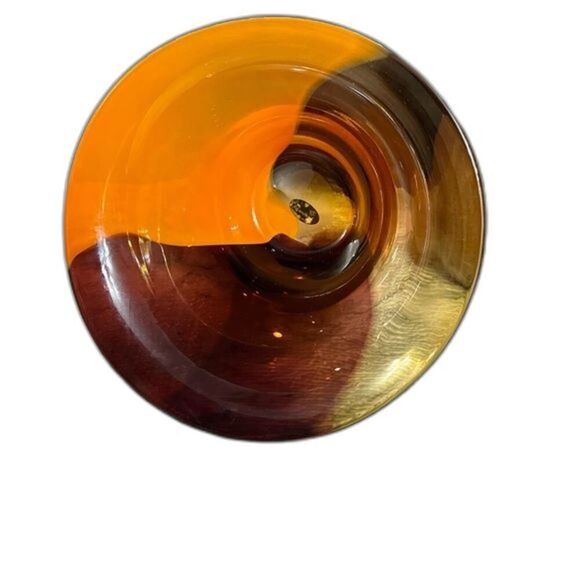 Teleflora Hand Blown Multi-Colored Studio Art MCM Swirl Glass Bowl - Picture 8 of 16